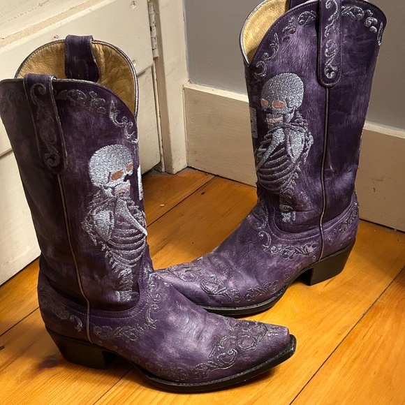 Old Gringo Shoes - Old Gringo Purple Selfie Embroidered Cowboy Boots